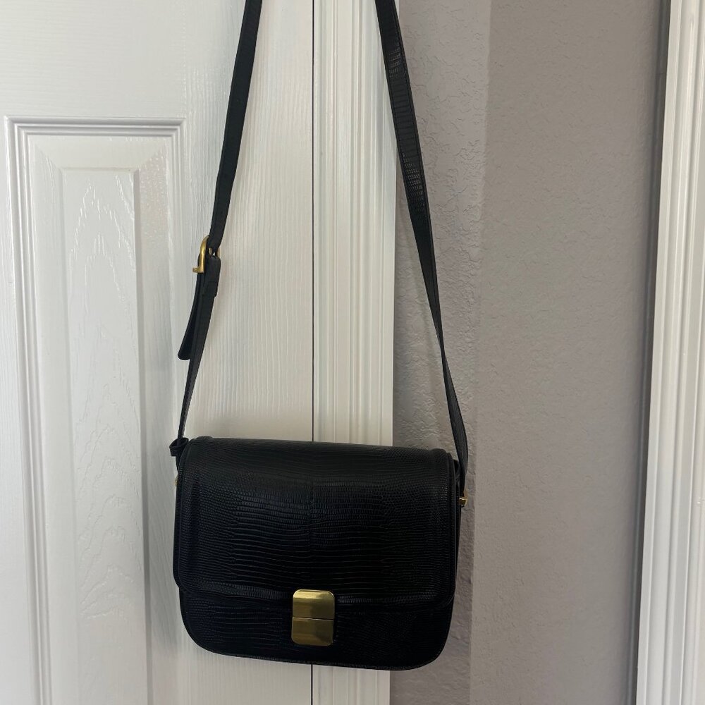 Mango Faux Crocodile Crossbody purse